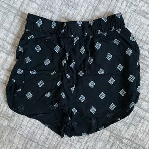 Black patterned shorts